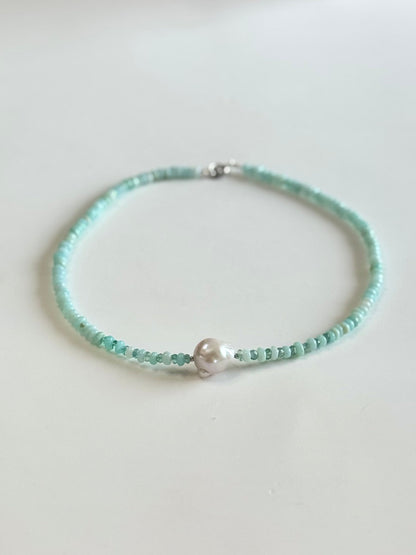 Perle baroque, Opale & Apatite