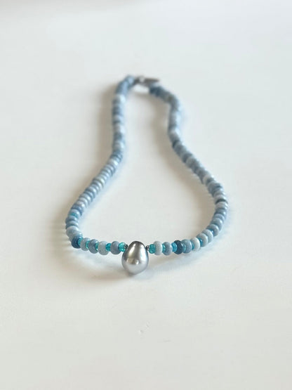 Collier perle de Tahiti & Opale