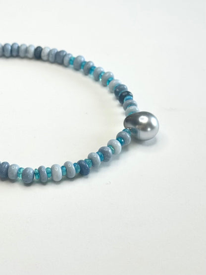 Collier perle de Tahiti & Opale