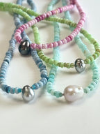 Collana Perle di Tahiti, Opale e Topazio