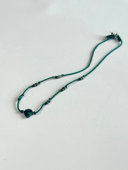 Collier Turquoise sur soie