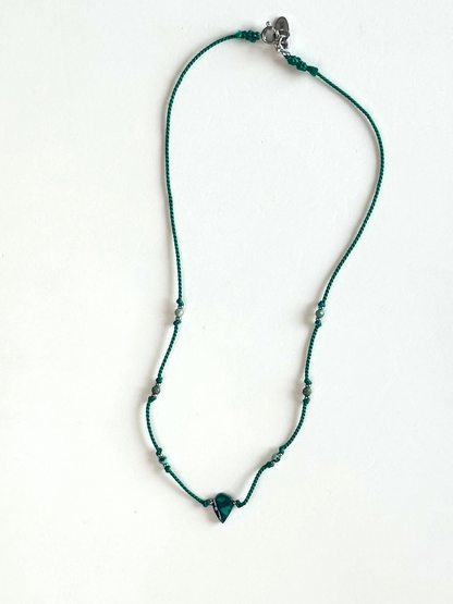 Collier Turquoise sur soie