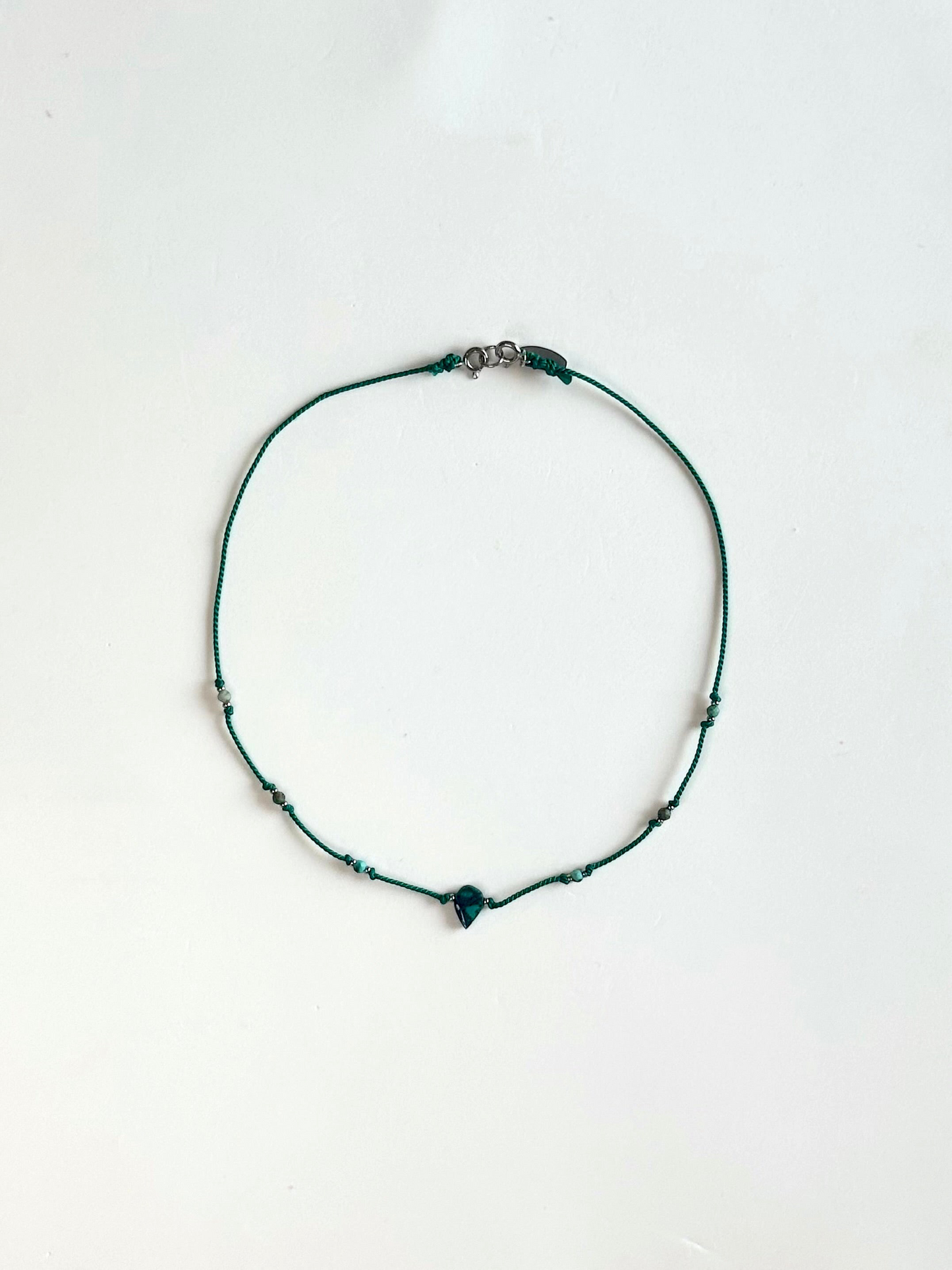 Collier Turquoise sur soie