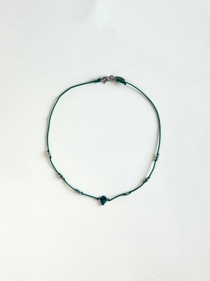 Collier Turquoise sur soie
