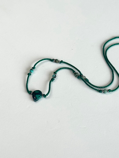 Collier Turquoise sur soie