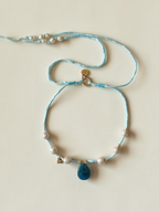 Collana Perle d'acqua dolce & Apatite su seta