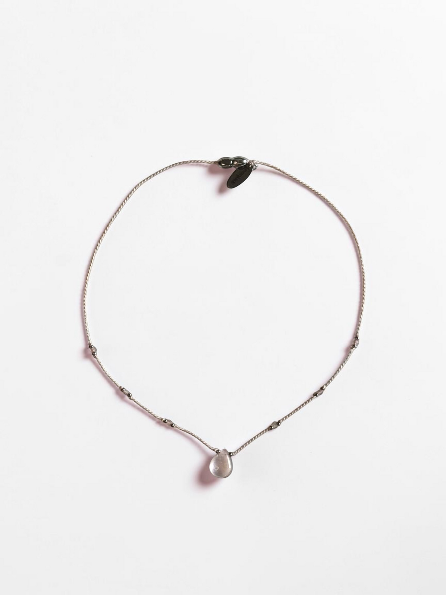 Collier Quartz rose sur soie