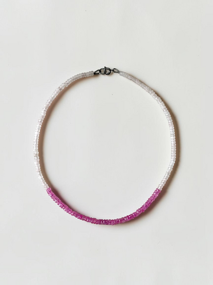Collier Topaze & Quartz rose — La douceur infinie