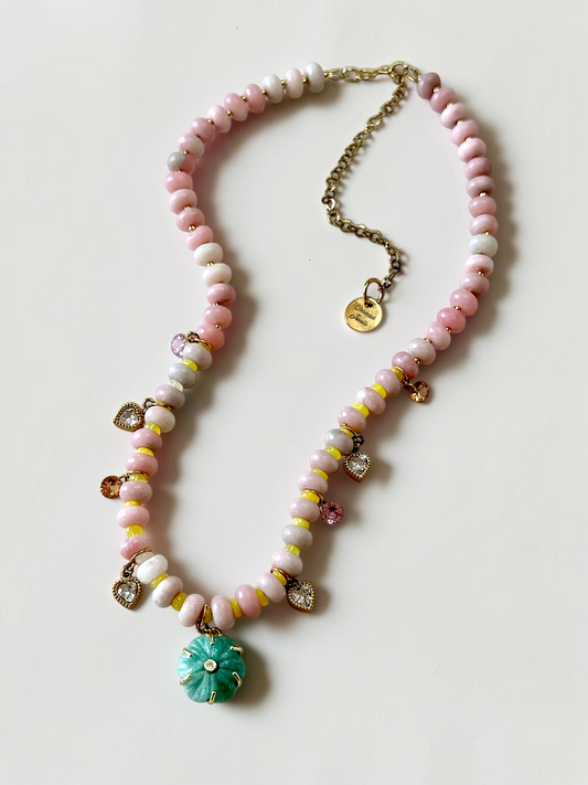 Collier Charms Opale & Amazonite  — Les trois grâces de l’âme féminine