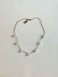 Collana Quarzo bianco su seta
