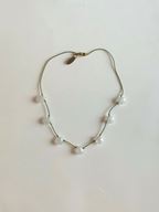Collana Quarzo bianco su seta
