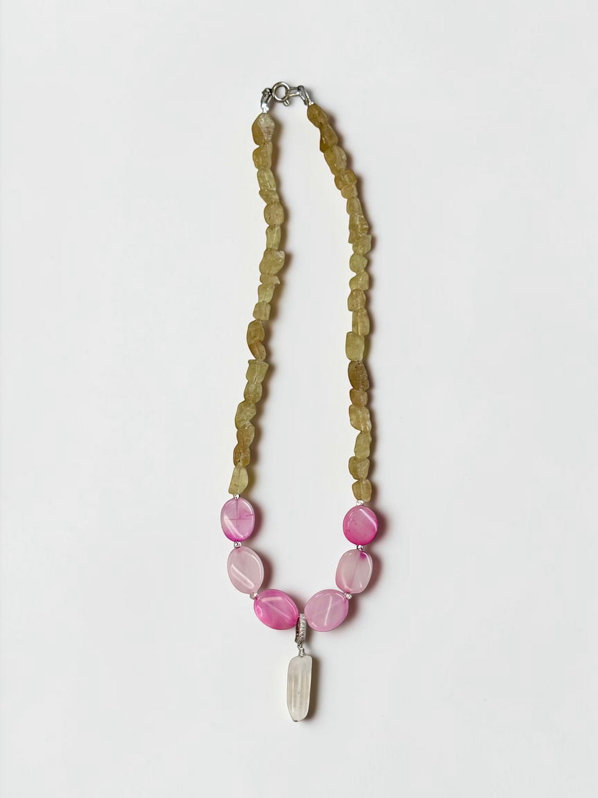 Collier Apatite jaune & Calcedoine — La douceur qui avance