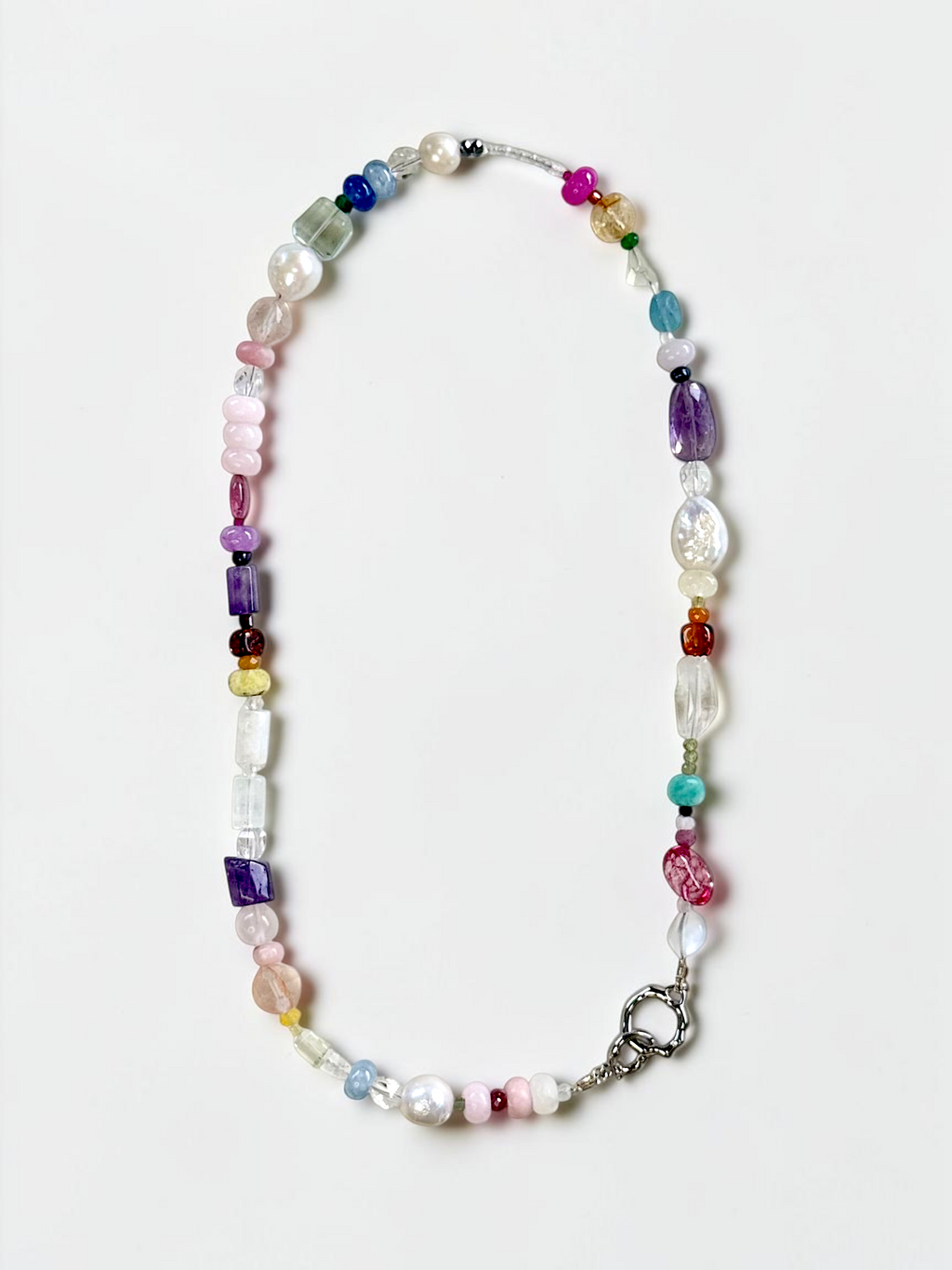 Collana multi pietre preziose e perle d'acqua dolce — Il grande raduno