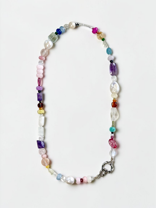 Collier Multi Pierres Précieuses & Perles d’eau douce — Le grand rassemblement