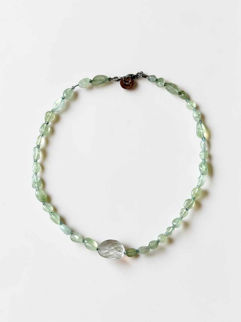 Collana Prehnite & Cristallo di rocca — La chiarezza del cuore