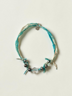 Collana Perle di Tahiti & Cristallo di rocca su seta
