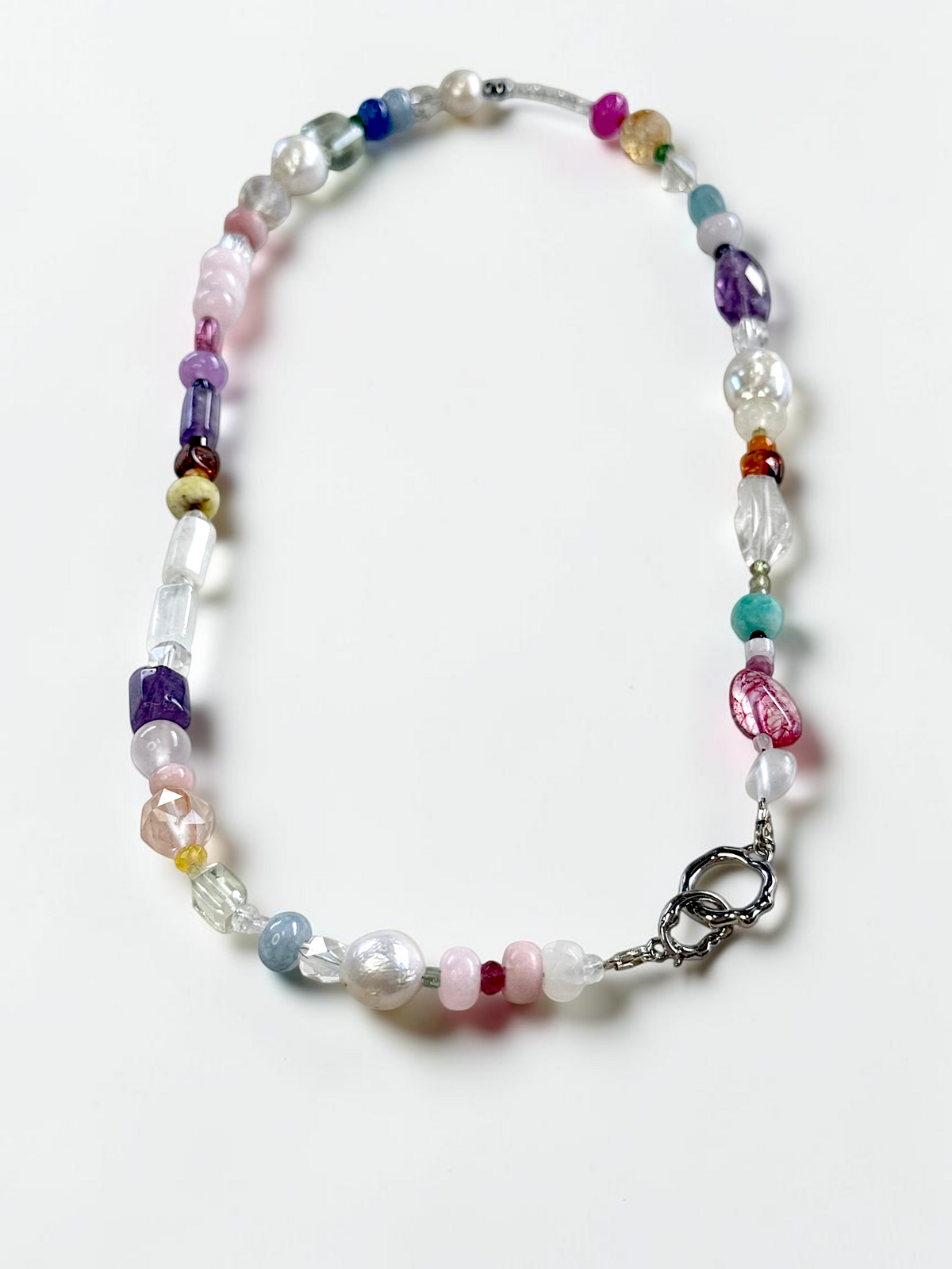 Collana multi pietre preziose e perle d'acqua dolce — Il grande raduno