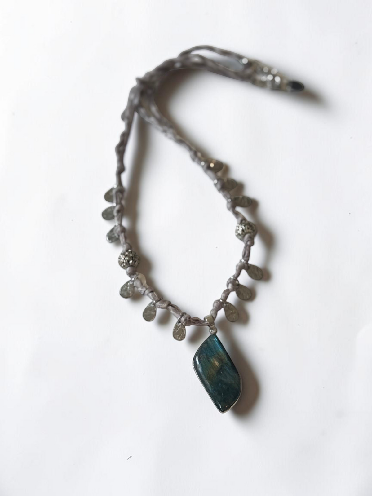 Collana Labradorite su seta