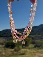 Collana Opale Etiopica, Quarzo Rosa e Perla d'acqua dolce — L'amore in luce
