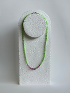 Collana Opale verde del Perù & Tormalina anguria — Il cuore in fiore