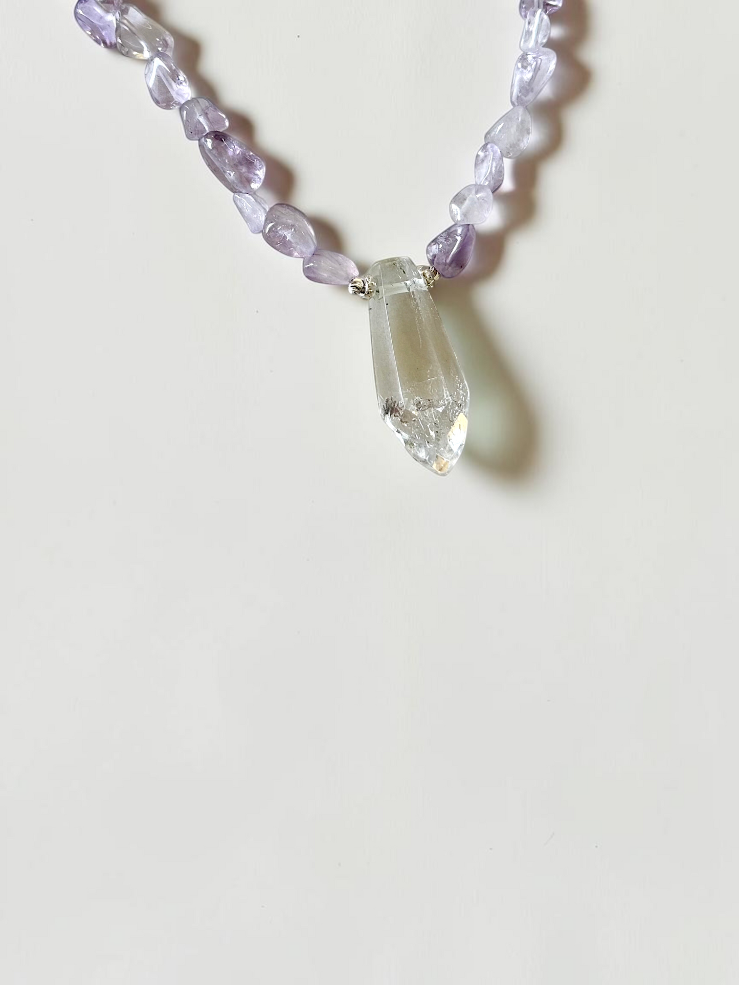 Collier Améthyste & Cristal de roche — La Clarté Intérieure