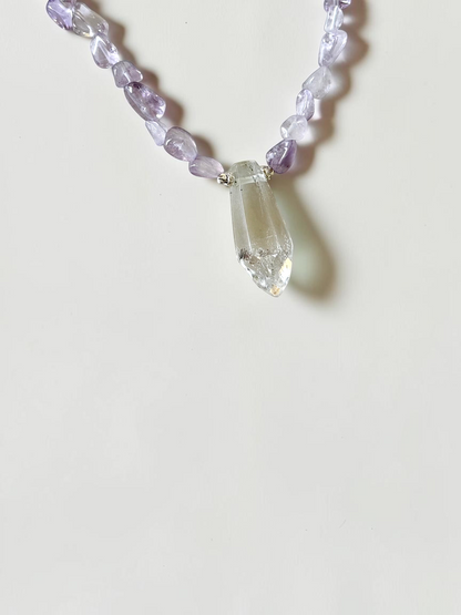 Collier Améthyste & Cristal de roche — La Clarté Intérieure