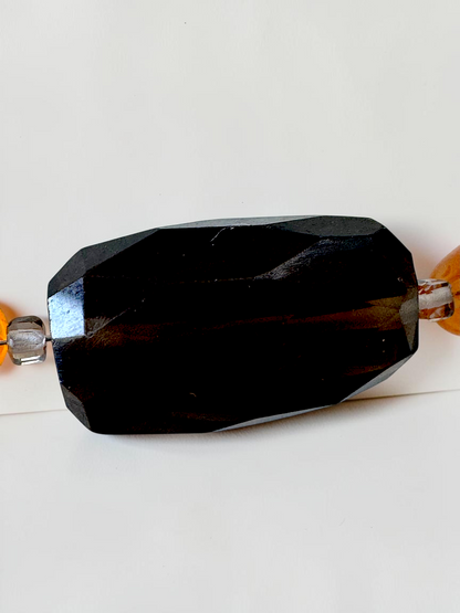Collier Cornaline & Quartz fumé — L’Ancrage Vital