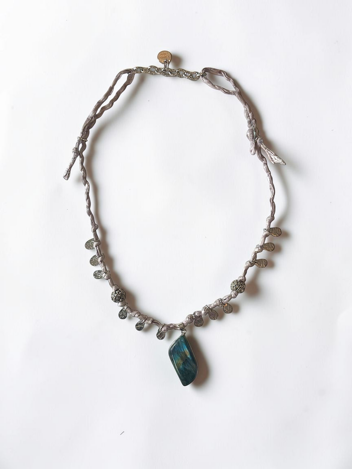 Collana Labradorite su seta