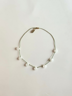 Collana Quarzo bianco su seta