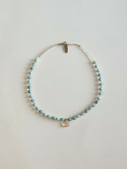 Collier Larimar & Citrine