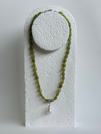 Collana Giada & Perla d'acqua dolce — Il cuore sereno