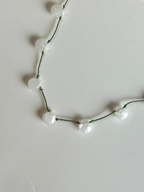 Collana Quarzo bianco su seta