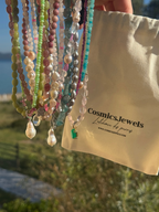 Collana Giada & Perla d'acqua dolce — Il cuore sereno