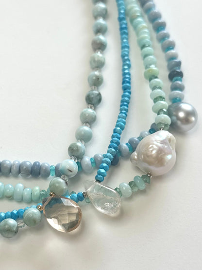 Collier Larimar & Citrine