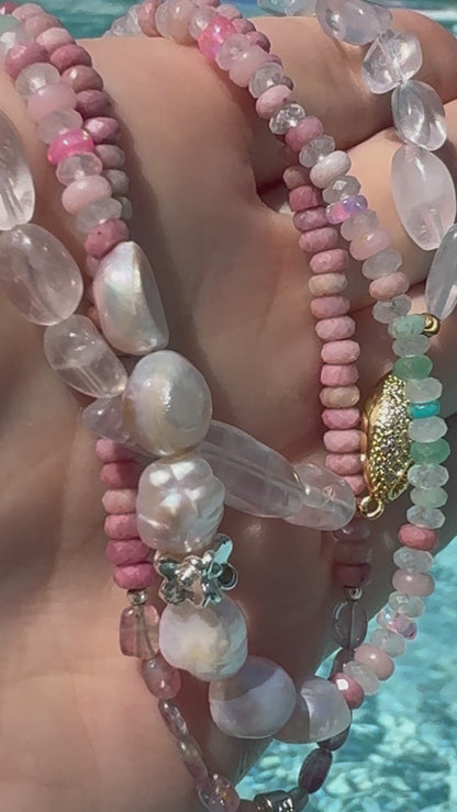 Collier Turquoise, Tourmaline& Rhodonite — La guérison dans toute sa splendeur
