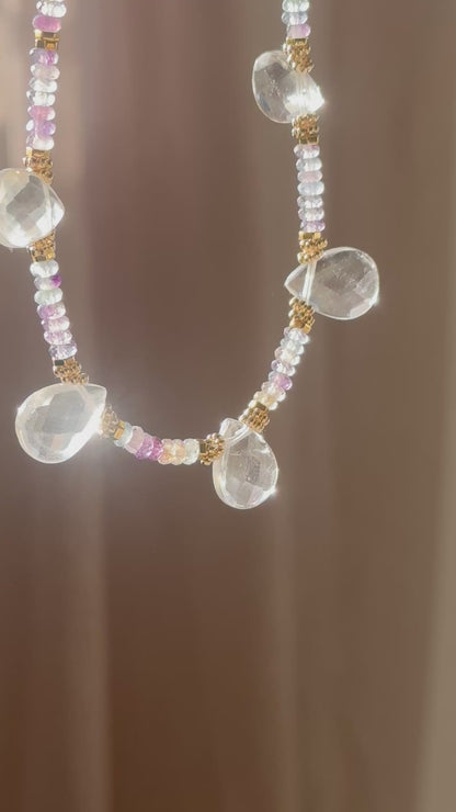 Collier Fluorite et Cristal de roche – Clarté et Harmonie