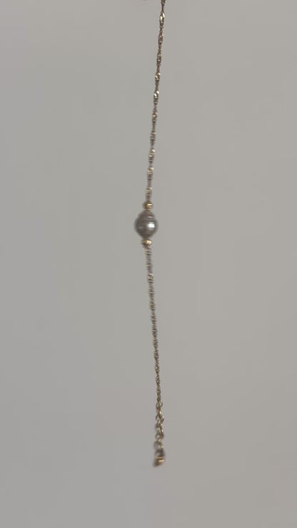 Bracelet perle de Tahiti sur Acier doré