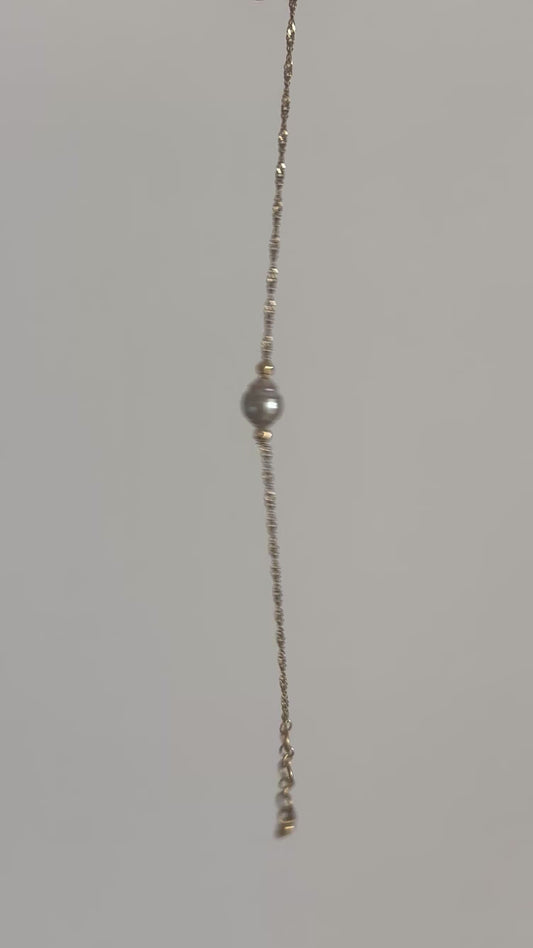 Bracelet perle de Tahiti sur Acier doré