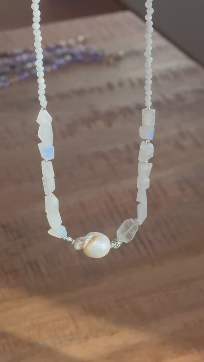 Collier Pierre de Lune & Perle d’eau douce