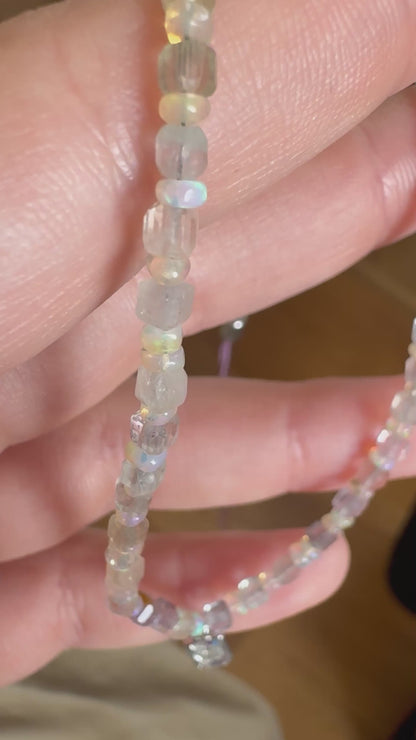 Collier Opale de feu & Fluorite