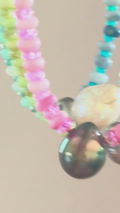 Perle baroque, Opale & Apatite