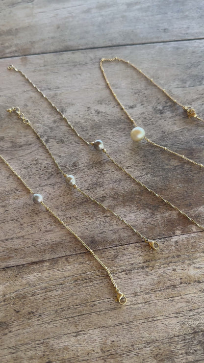 Bracelet perle de Tahiti sur Acier doré