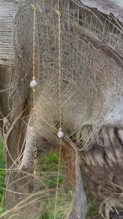 Chaîne de cheville perle de Tahiti sur Acier doré