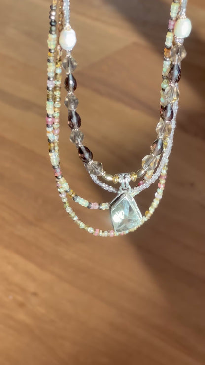 Collier Opale & Tourmaline