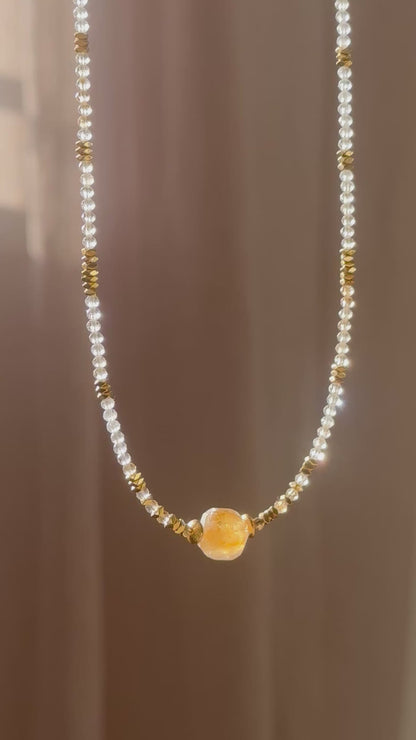 Collier Citrine et Hématite – Vitalité et Ancrage
