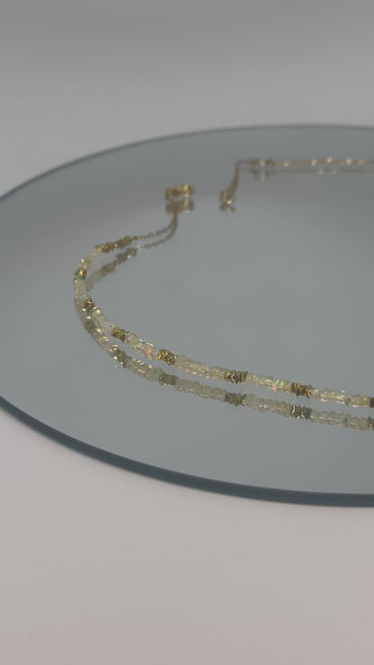 Collier Opale et Hématite - Ancrage lumineux