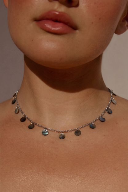 Ensemble collier + bracelet de cheville nacre